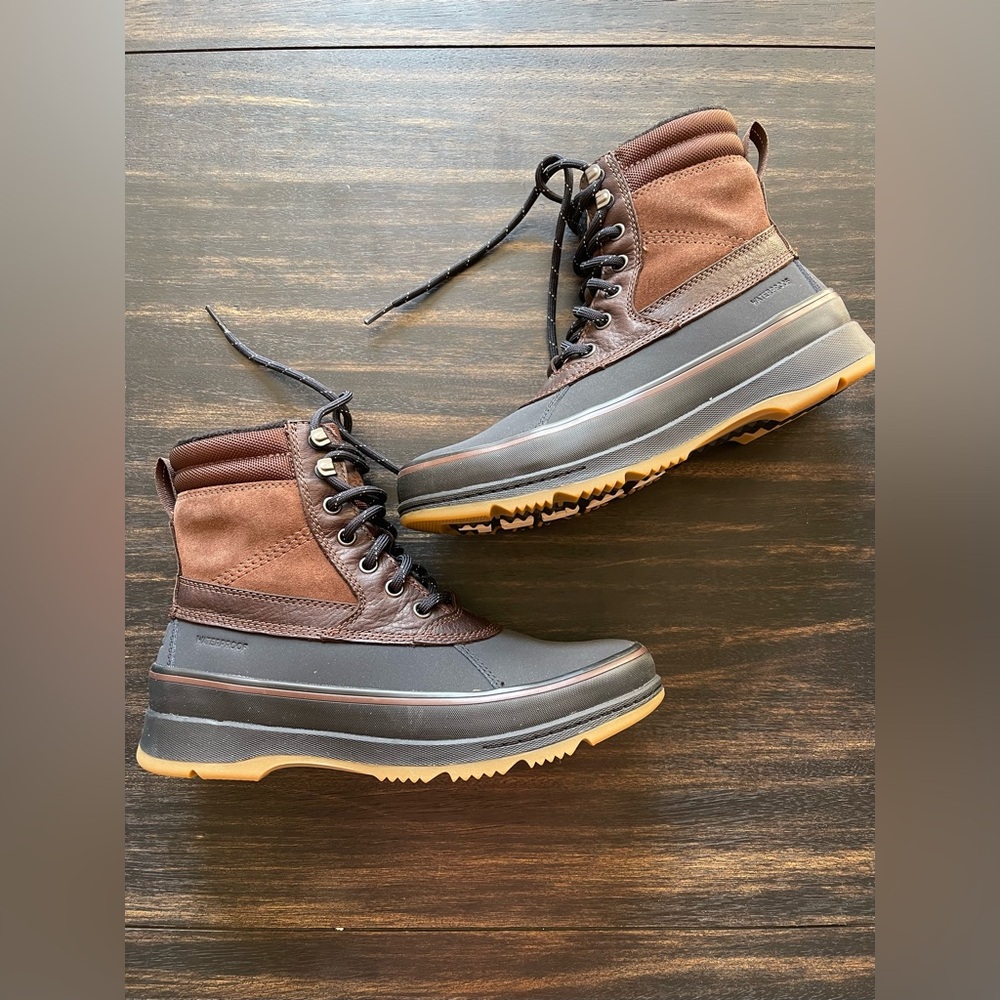 SOREL Men's Ankeny ll Plus Waterproof Boot, Tobacco/Black - Size 7.5